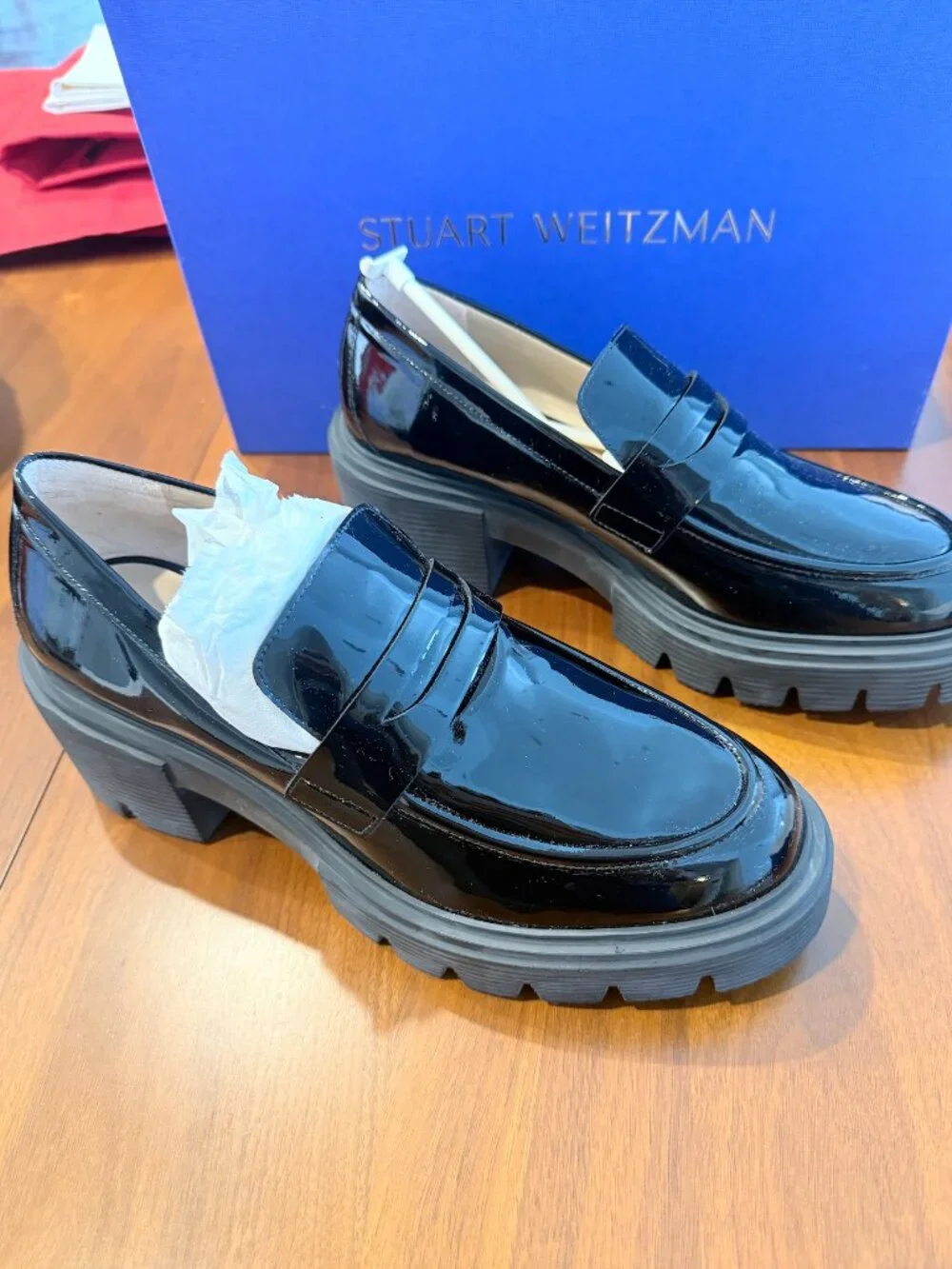 Stuart Weitzman Soho Loafer - Black Patent Leather - Size 8.5 - Never Been Worn